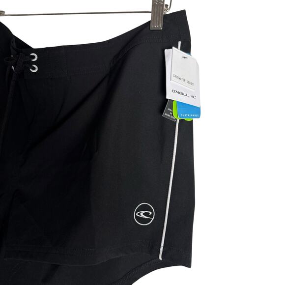 O’Neill Hyperfreak Black Saltwater Solids Stretch 5" Boardshorts Women’s Size 13 - Picture 5 of 7
